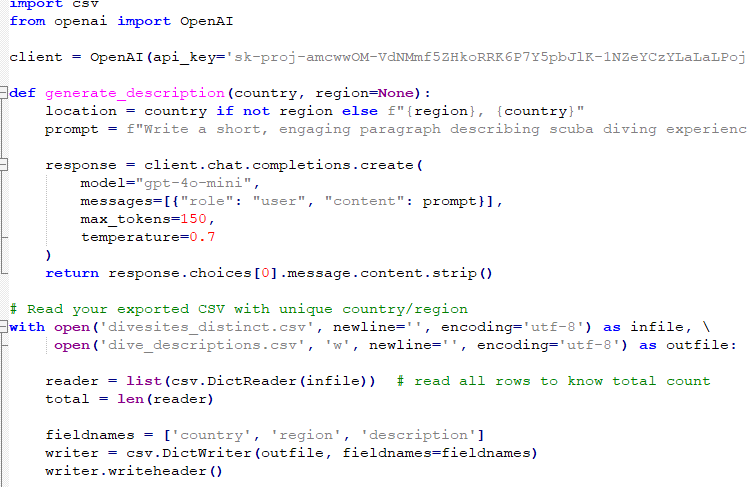 Automated Scuba Diving Description Generator. image 2