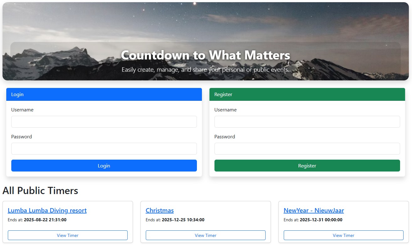Personal Timer Web App with Authentication