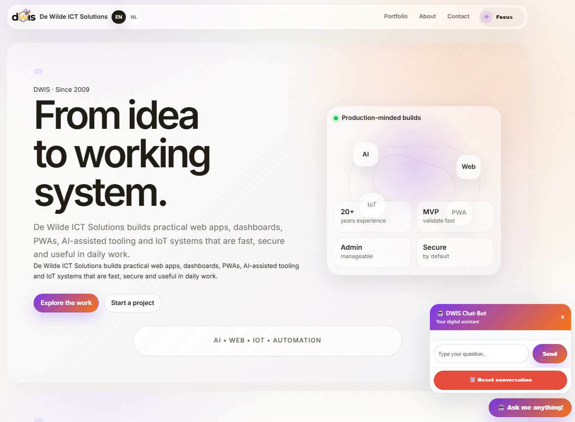 De Wilde ICT Solutions Website & CMS Revamp